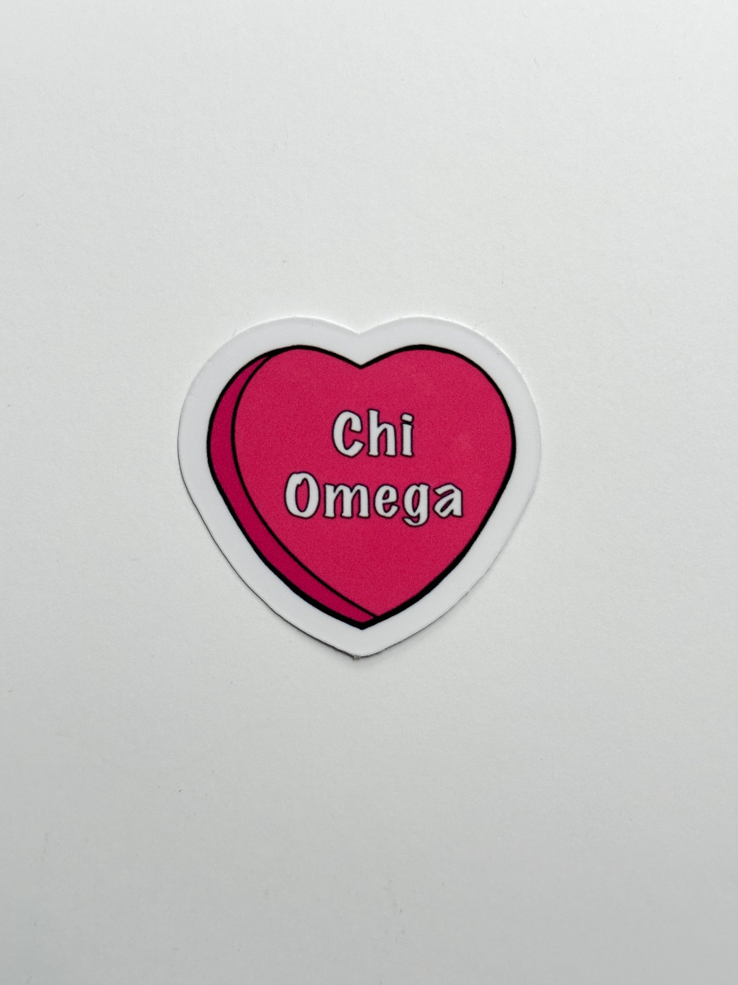 Pink Candy Heart Sorority Sticker