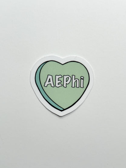 Sorority Colors Candy Heart Sticker