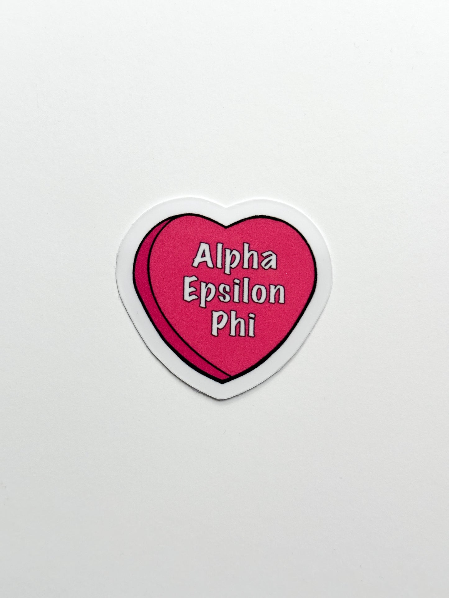 Pink Candy Heart Sorority Sticker