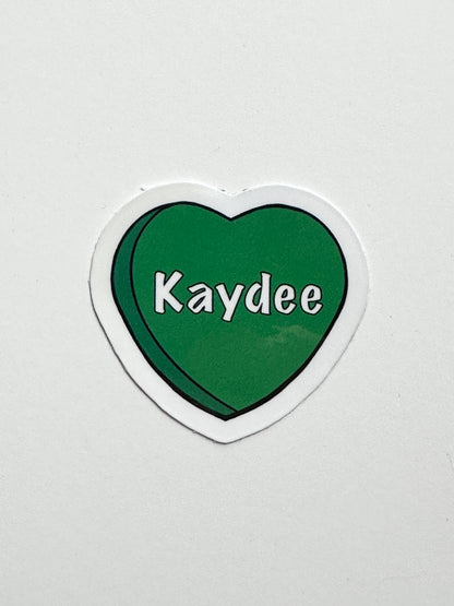 Sorority Colors Candy Heart Sticker