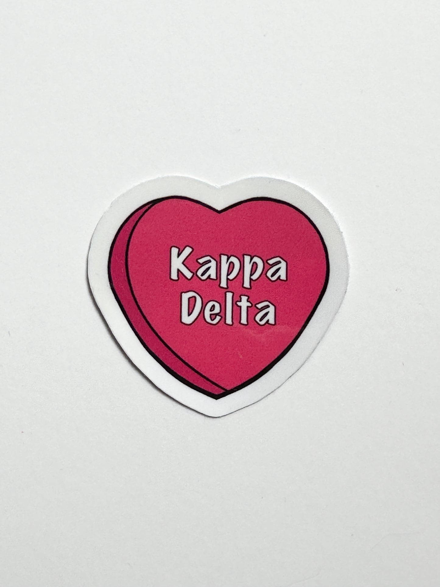 Pink Candy Heart Sorority Sticker