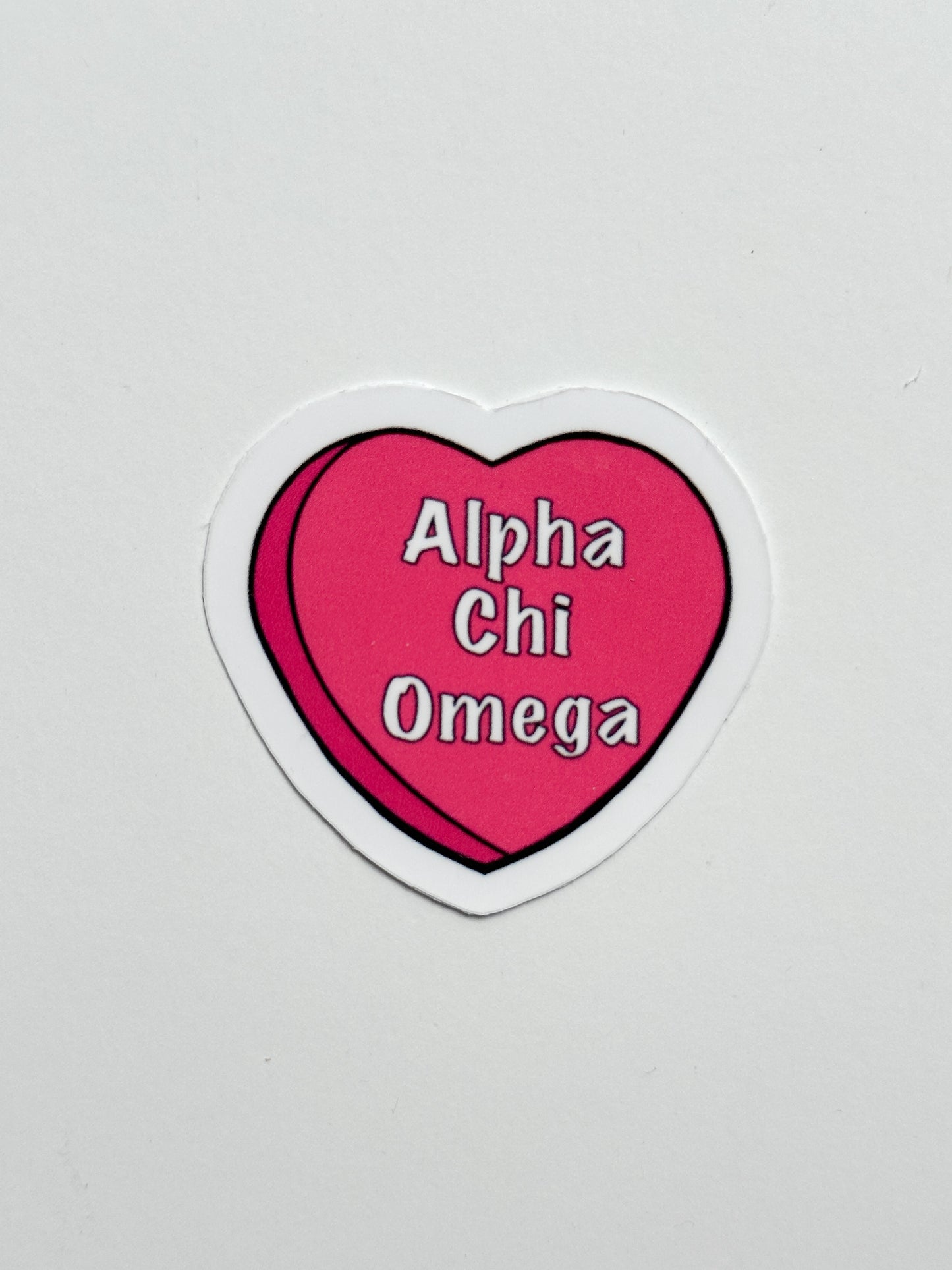 Pink Candy Heart Sorority Sticker