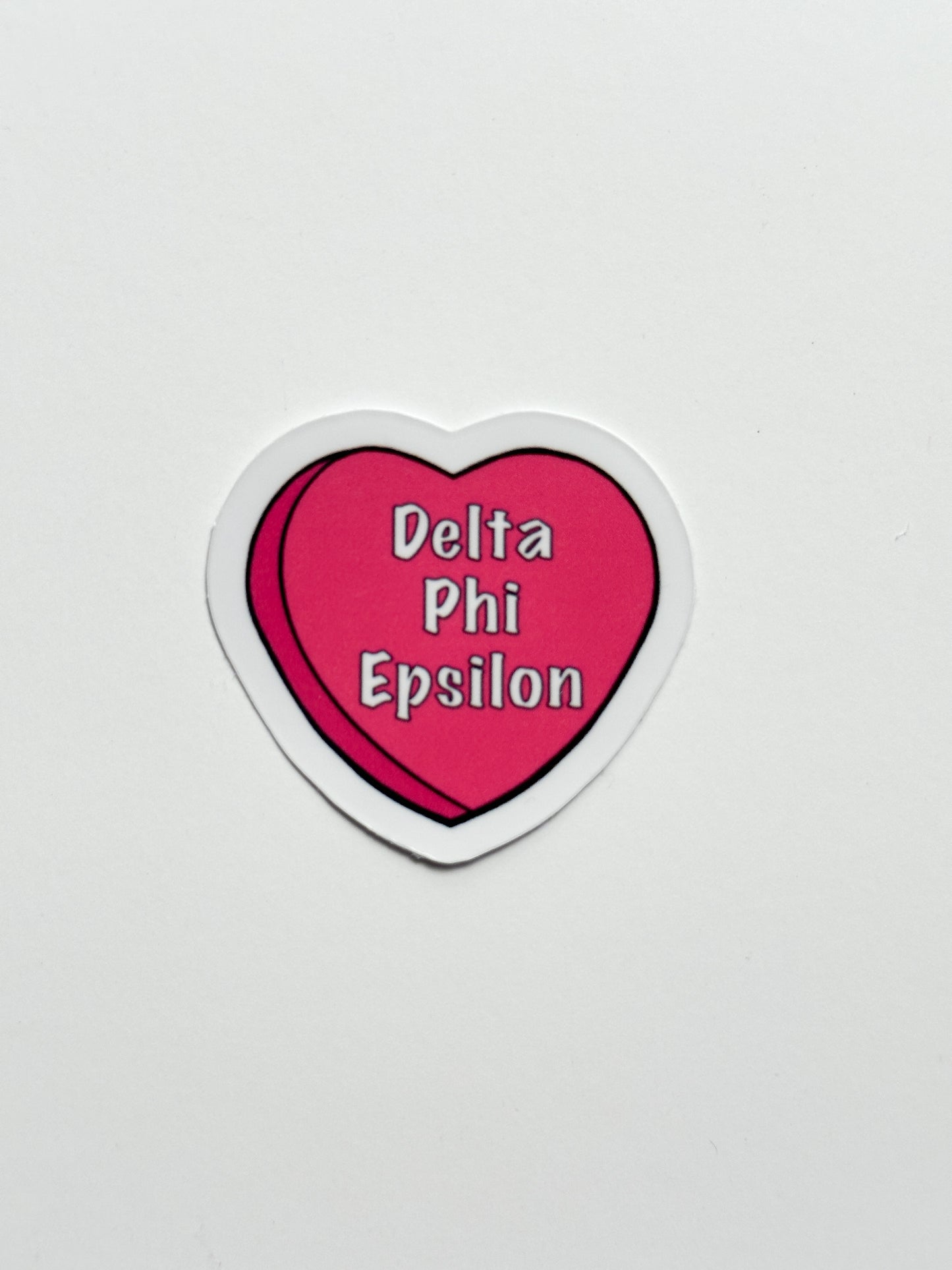 Pink Candy Heart Sorority Sticker