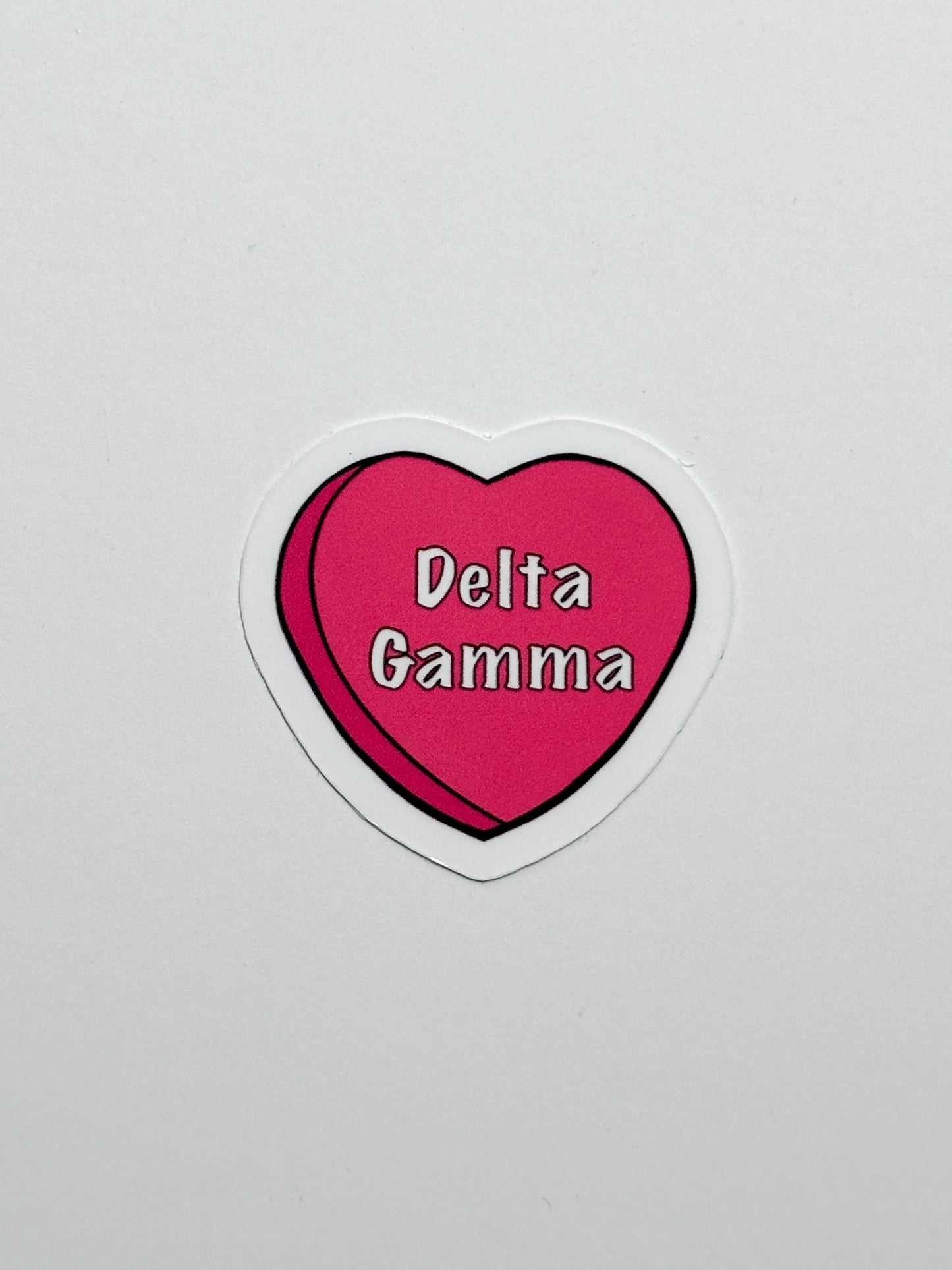 Pink Candy Heart Sorority Sticker