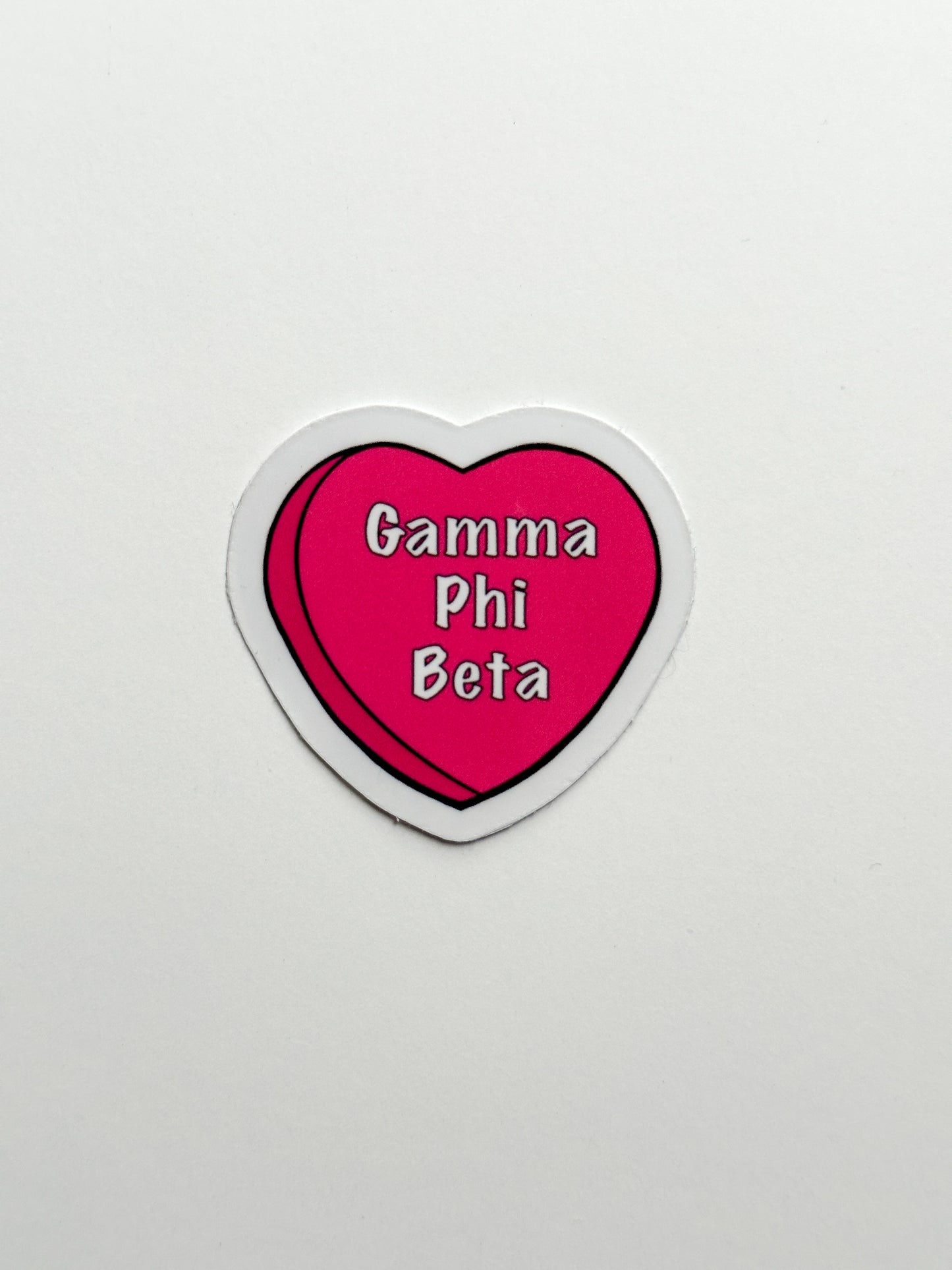 Pink Candy Heart Sorority Sticker
