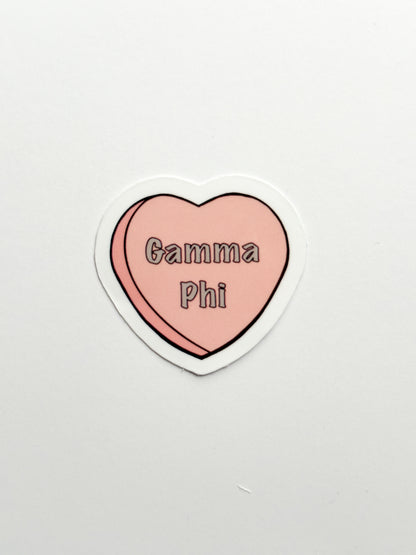 Sorority Colors Candy Heart Sticker