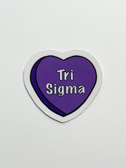 Sorority Colors Candy Heart Sticker