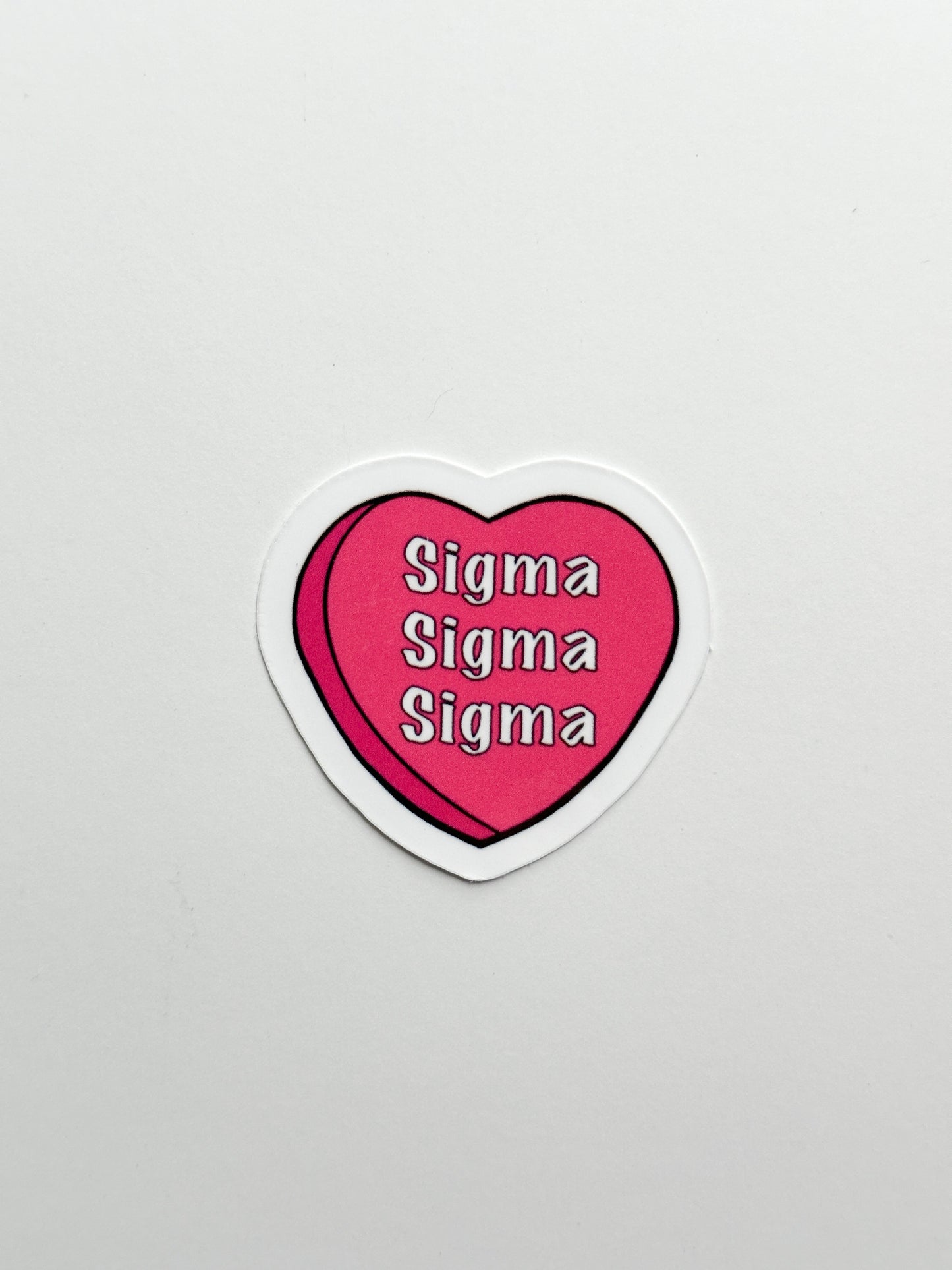 Pink Candy Heart Sorority Sticker