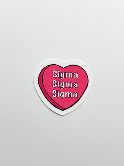 Pink Candy Heart Sorority Sticker