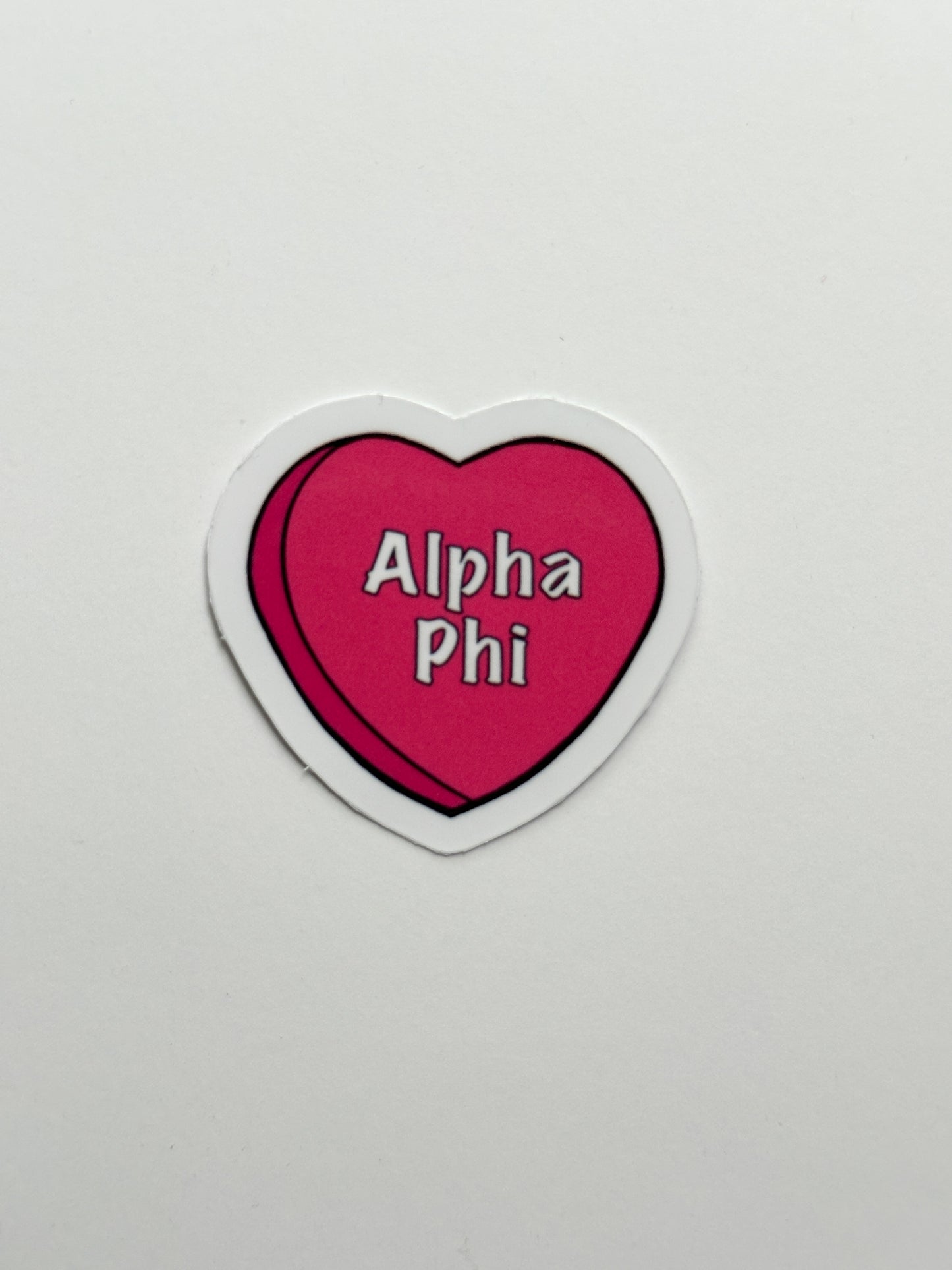 Pink Candy Heart Sorority Sticker