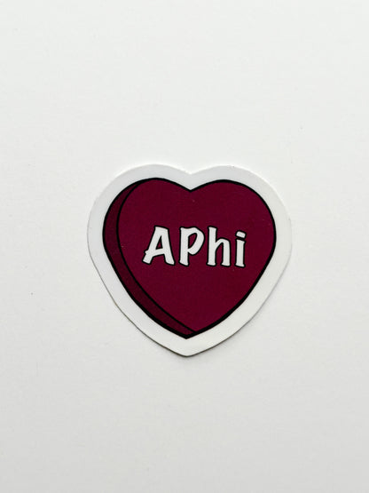 Sorority Colors Candy Heart Sticker