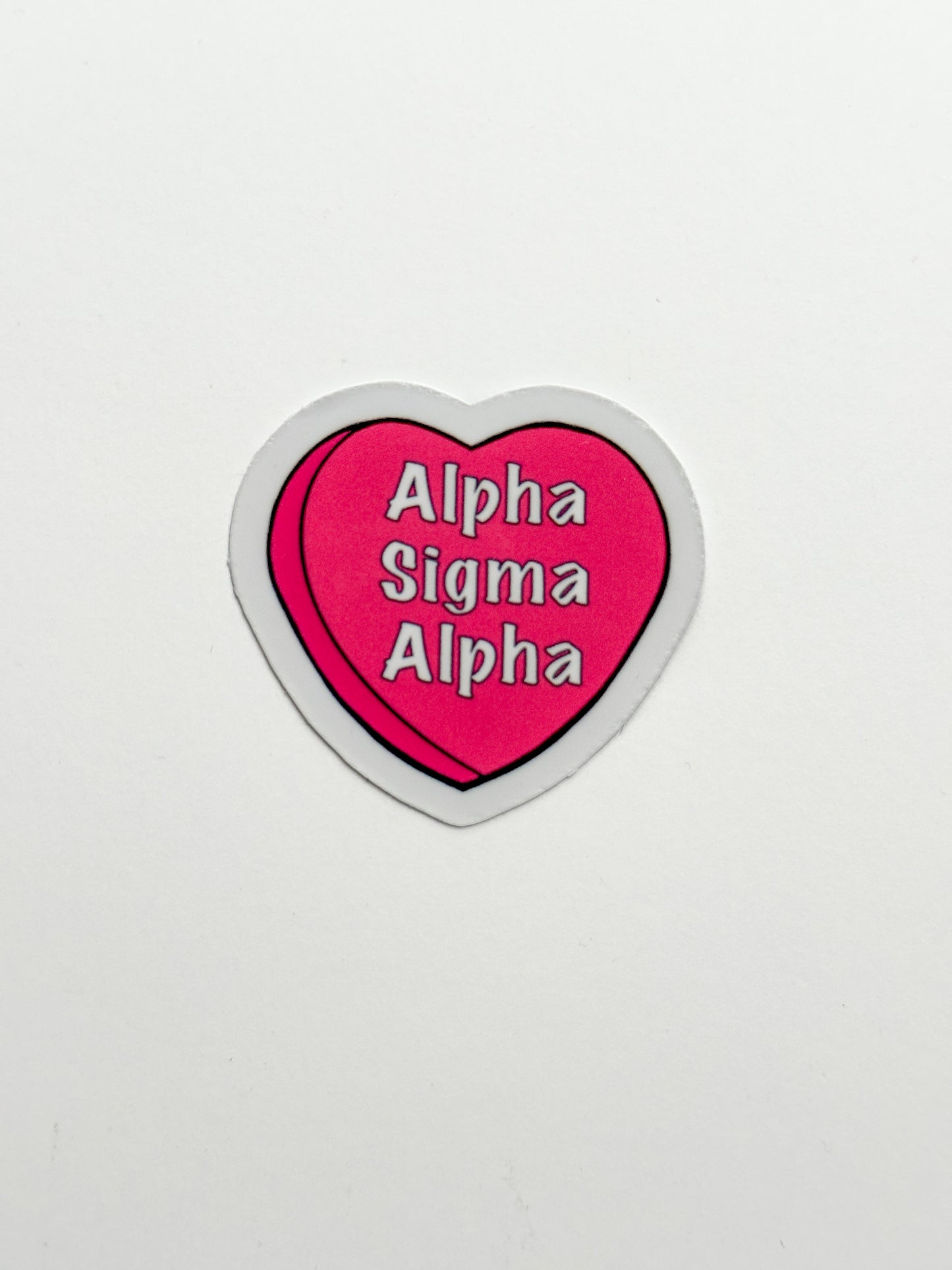 Pink Candy Heart Sorority Sticker