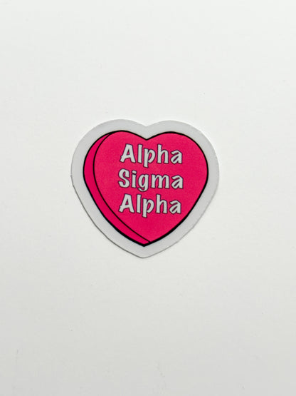 Pink Candy Heart Sorority Sticker