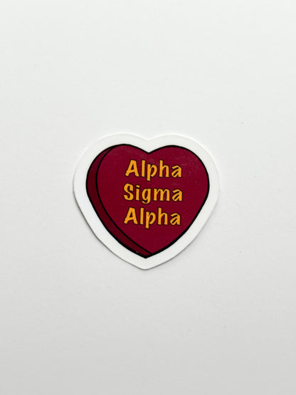 Sorority Colors Candy Heart Sticker