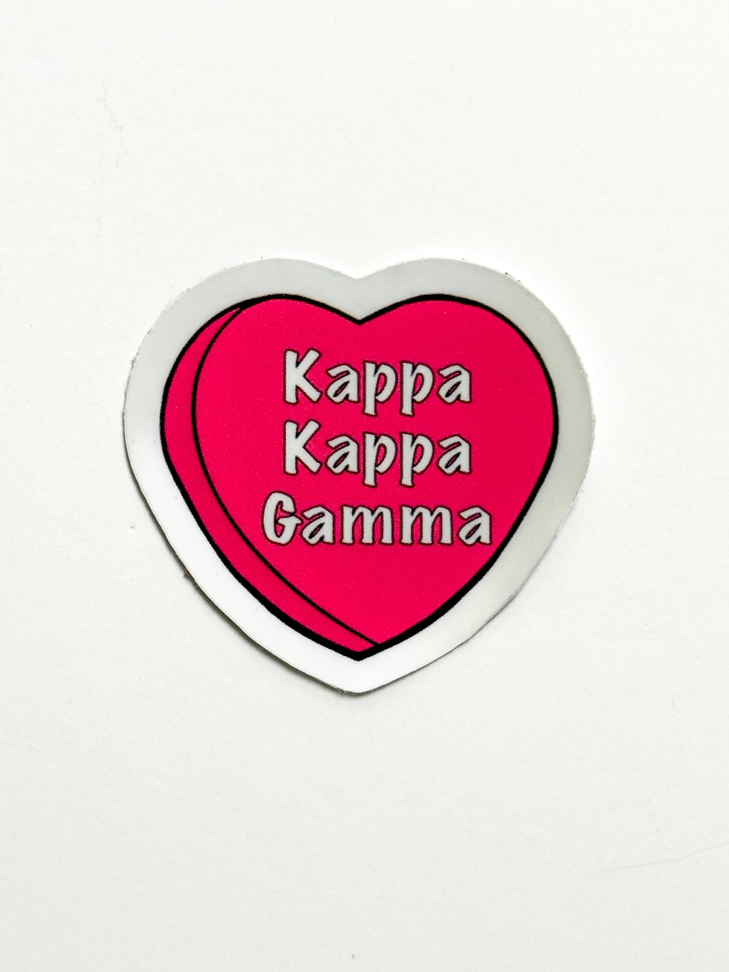 Pink Candy Heart Sorority Sticker