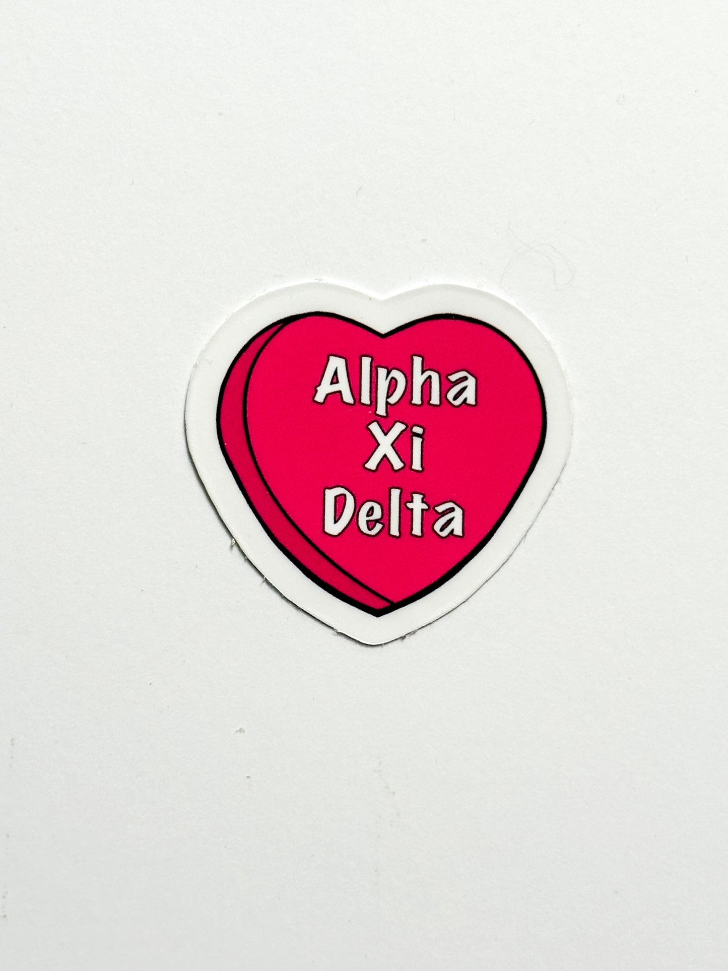 Pink Candy Heart Sorority Sticker