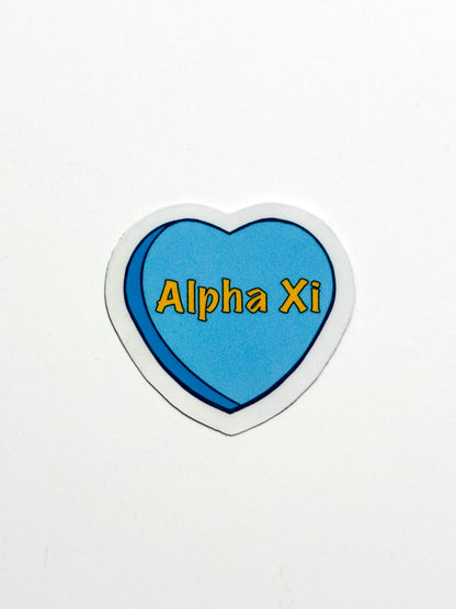 Sorority Colors Candy Heart Sticker