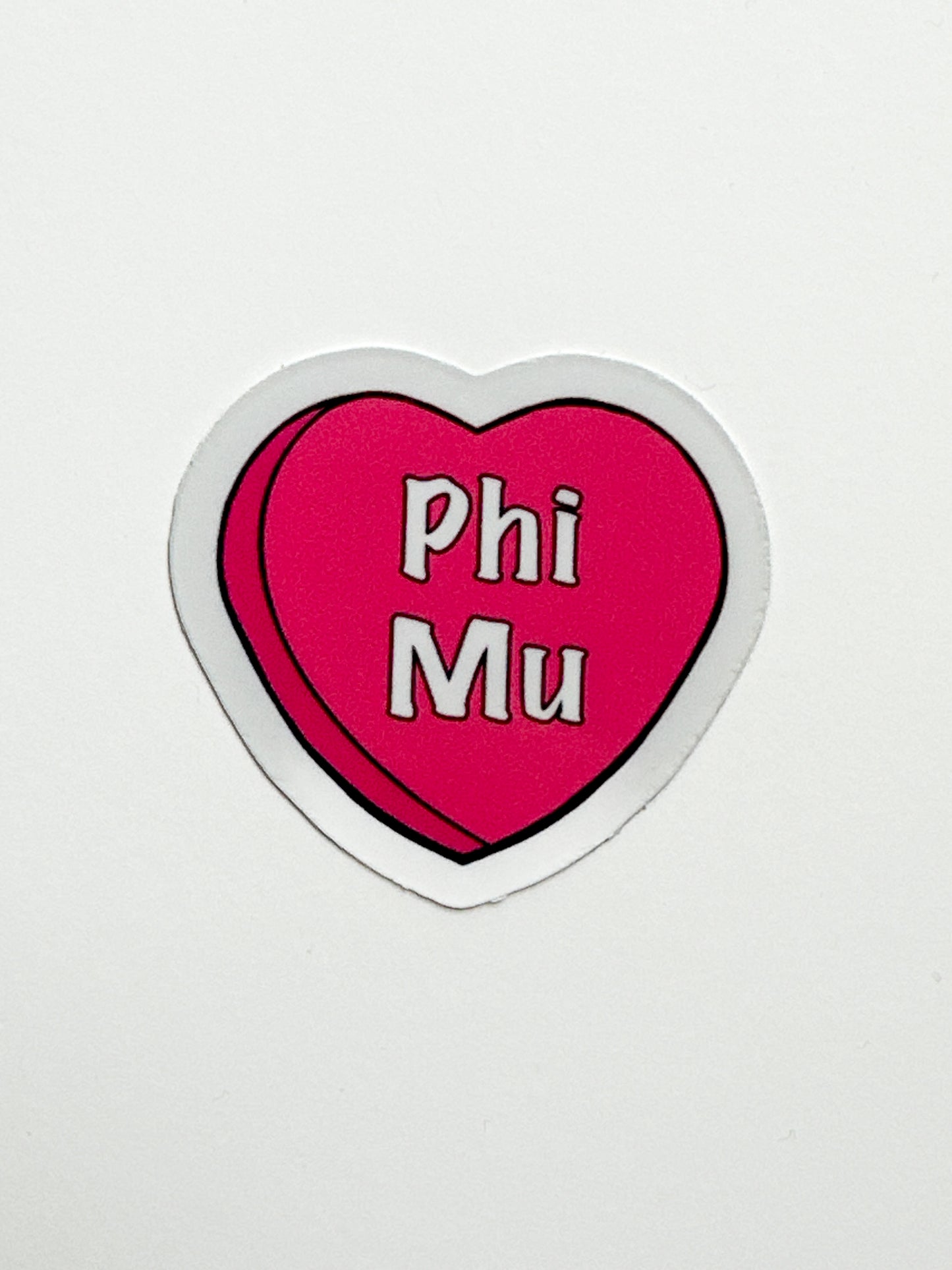 Pink Candy Heart Sorority Sticker