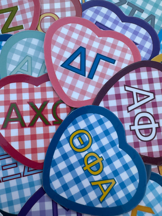 Picnic Heart Sorority Sticker