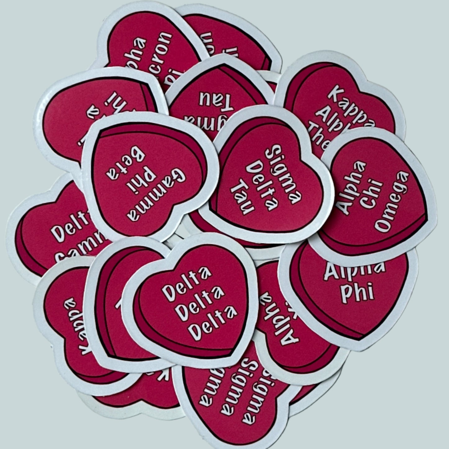 Pink Candy Heart Sorority Sticker