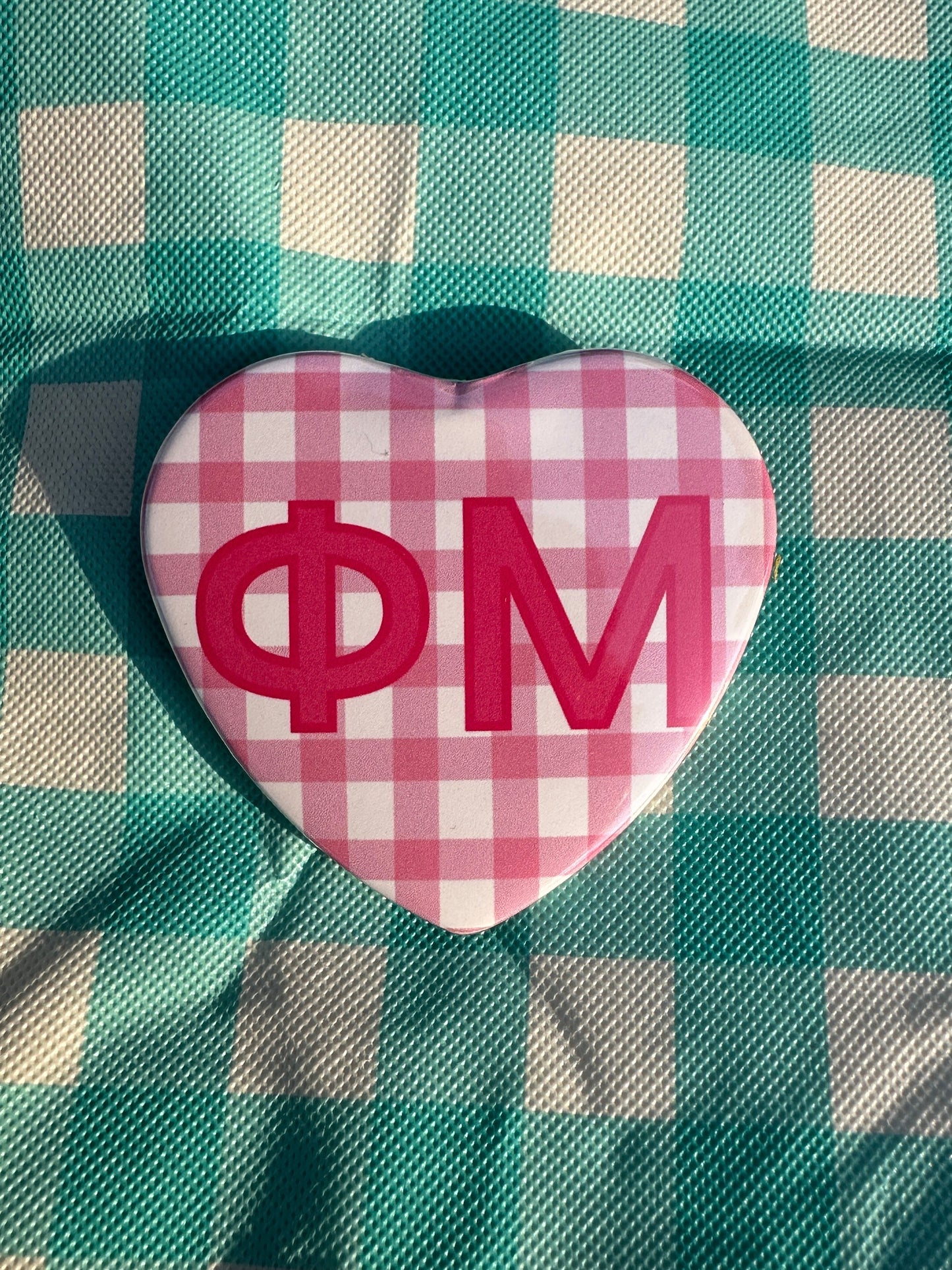 Picnic Heart Sorority Button