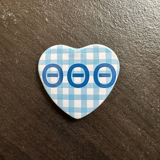 Tri Theta Picnic Heart Button