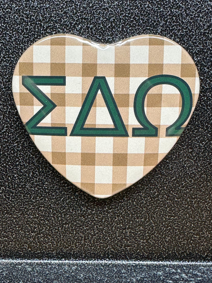 Sigma Delta Omega Picnic Heart Button