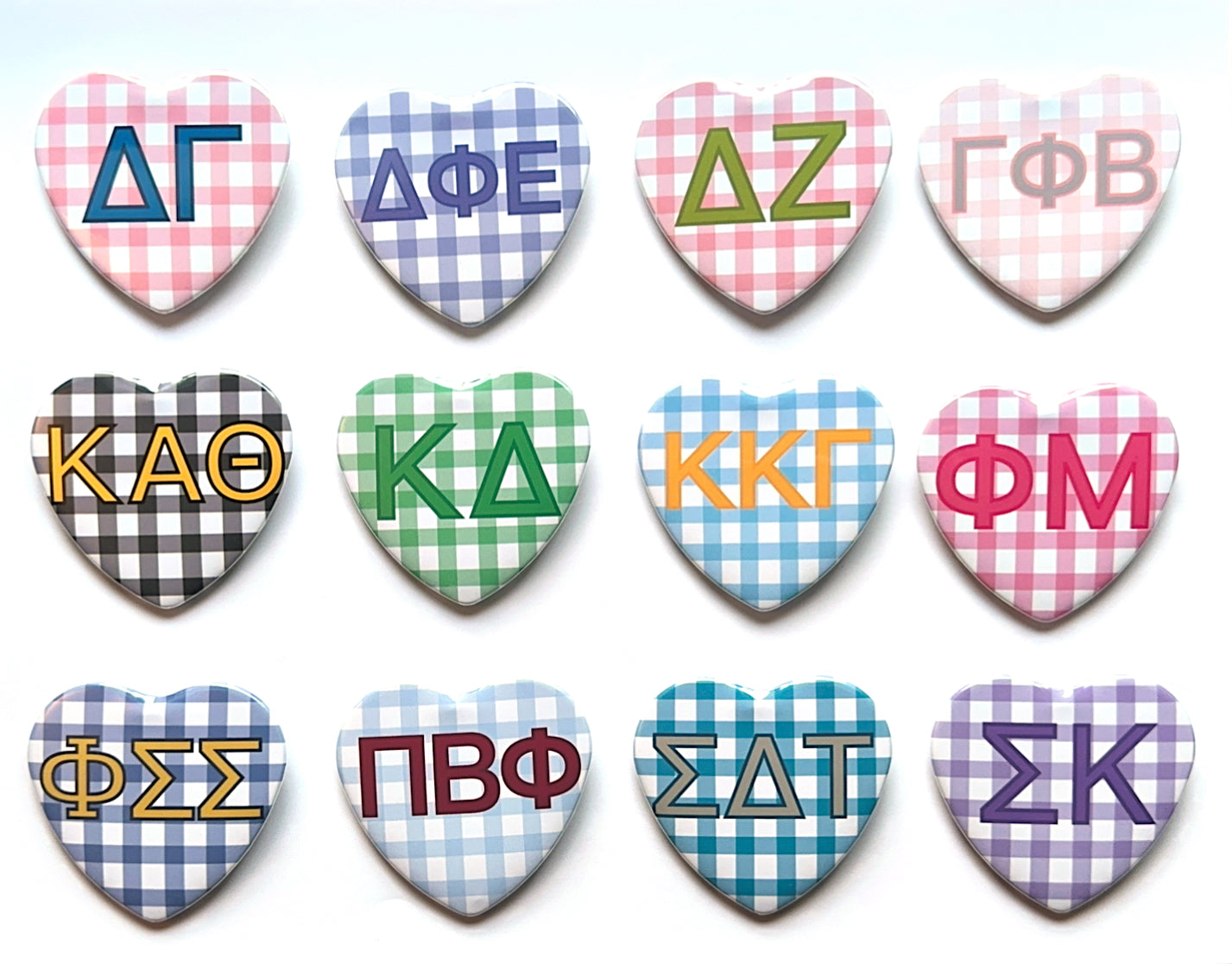 Picnic Heart Sorority Button