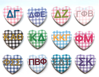 Picnic Heart Sorority Button