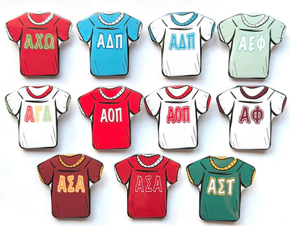 Letter Jersey Sorority Button