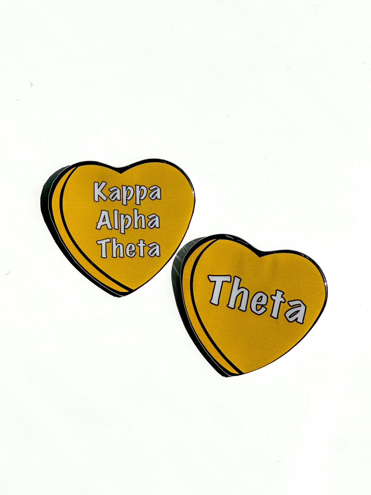 Kappa Alpha Theta Candy Heart Button