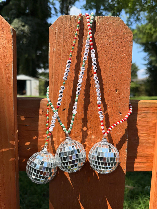 Alpha Omicron Pi Disco Ball Suncatcher / Car Charm