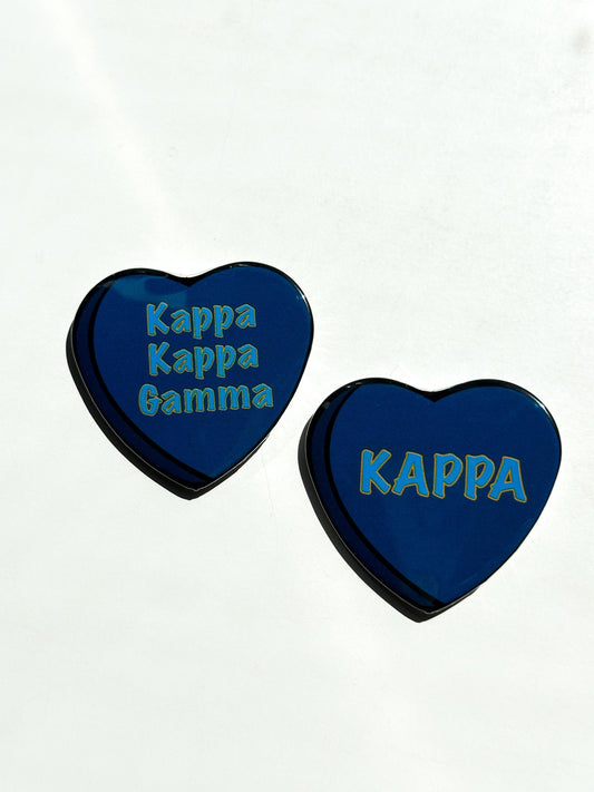 Kappa Kappa Gamma Candy Heart Button