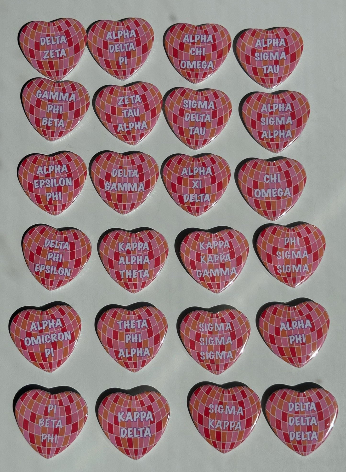 Disco Heart Sorority Button