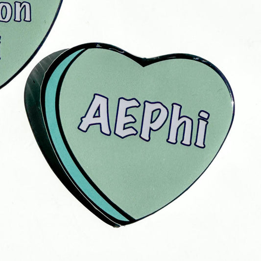 Alpha Epsilon Phi Candy Heart Button