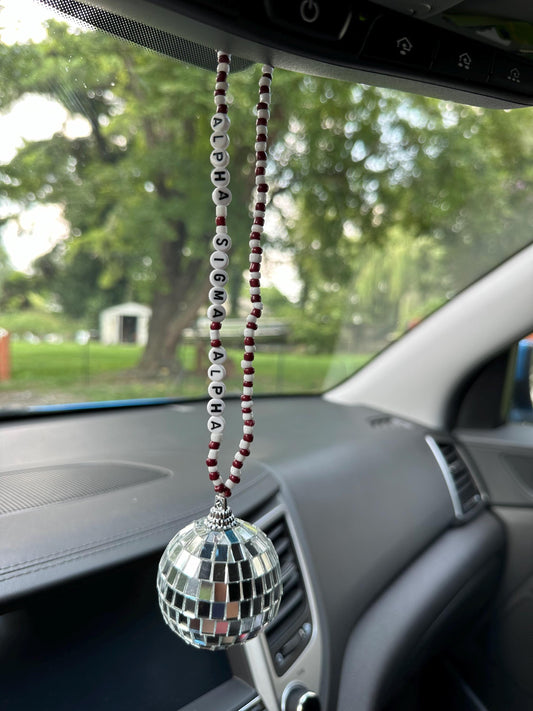 Alpha Sigma Alpha Disco Ball Suncatcher / Car Charm